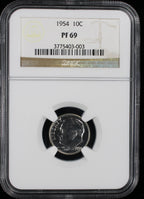 1954 Proof Roosevelt Silver Dime 10c NGC PF69