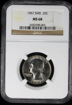 1967 Washington Quarter 25c NGC MS68 SMS Special Mint Set