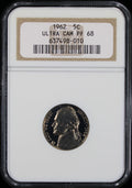 1962 Jefferson Proof Nickel 5c NGC PF68 Ultra Cameo