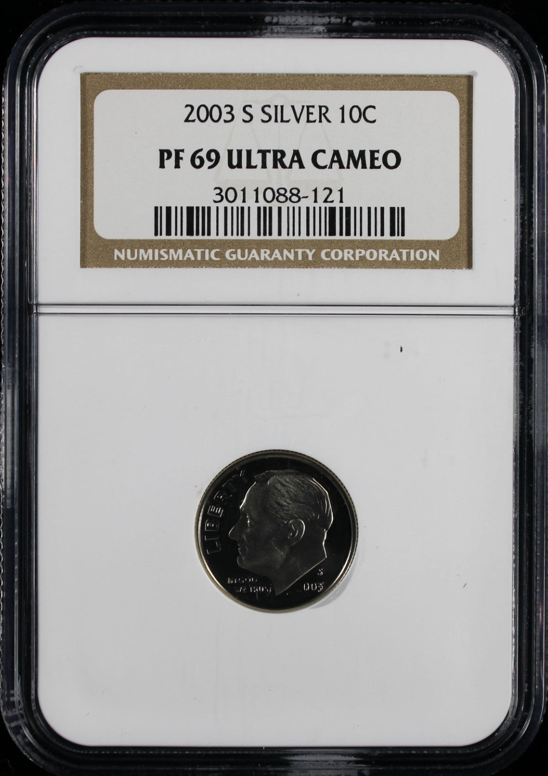 2003-S Silver Proof Roosevelt Dime 10c NGC PF69 UCAM Ultra Cameo