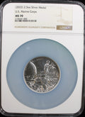 2022 2.5 Oz Silver Medal US Marine Corps NGC MS70