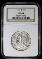 1941-D Walking Liberty Half Dollar 50c NGC MS66