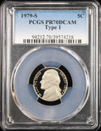 1979-S 5c Jefferson PCGS PR70DCAM Type 1