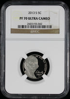 2013-S Jefferson Nickel 5c NGC PF70 Ultra Cameo