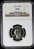 1971-S Proof Washington Quarter 25c NGC PF69