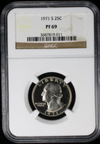 1971-S Proof Washington Quarter 25c NGC PF69