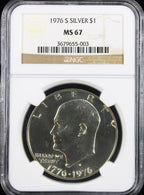 1976-S Eisenhower Silver Dollar $1 NGC MS67