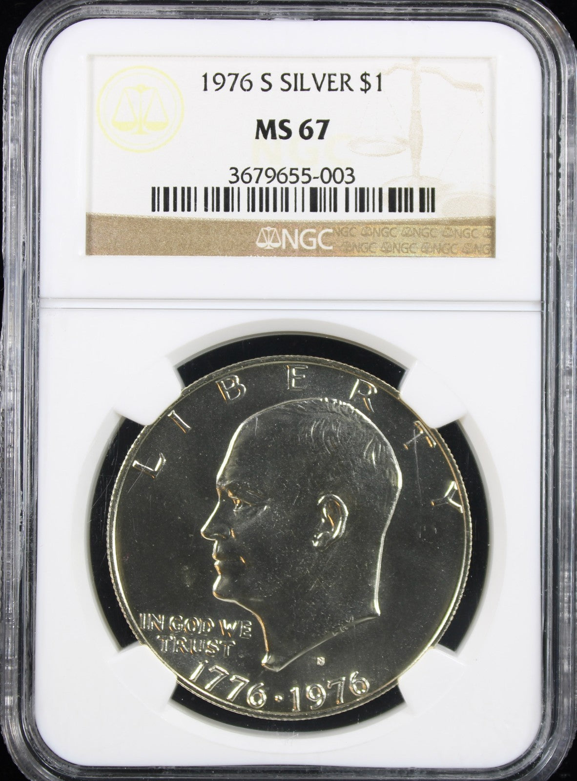 1976-S Eisenhower Silver Dollar $1 NGC MS67