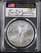 2024 Silver Eagle PCGS MS70 Damstra Signed First Day of Issue