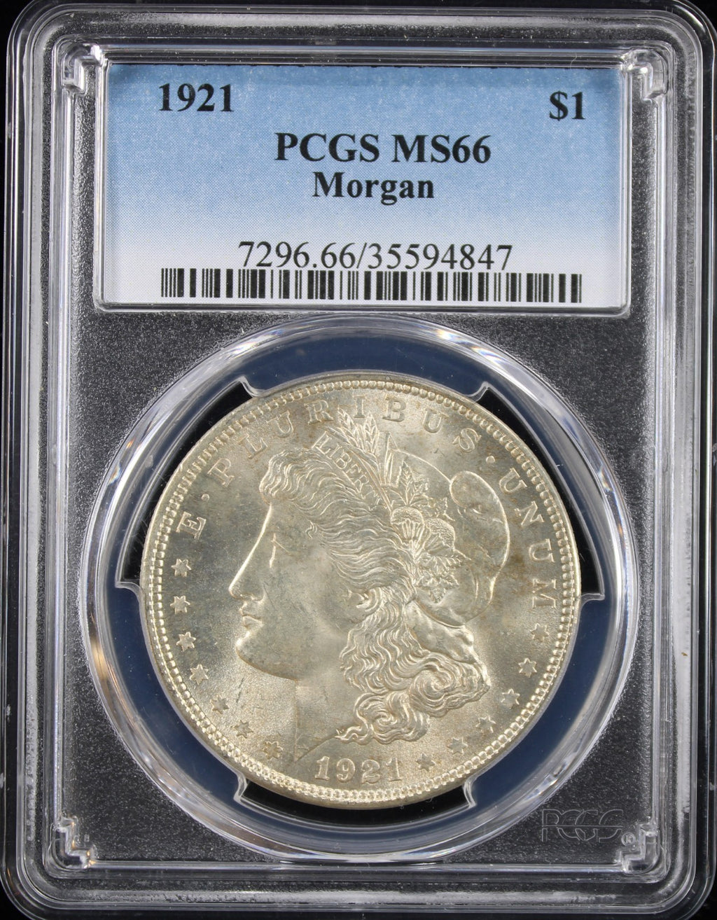 1921 $1 Morgan PCGS MS66