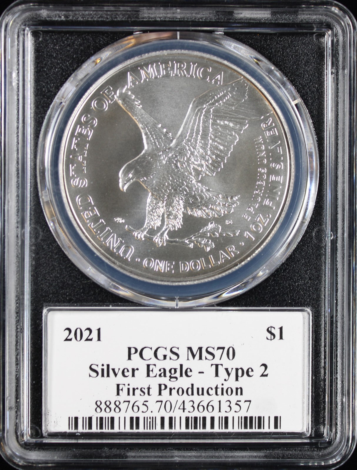 2021 Silver Eagle PCGS MS70 Damstra Signed Type 2