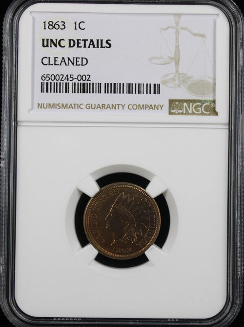 1863 1c NGC UNC Details