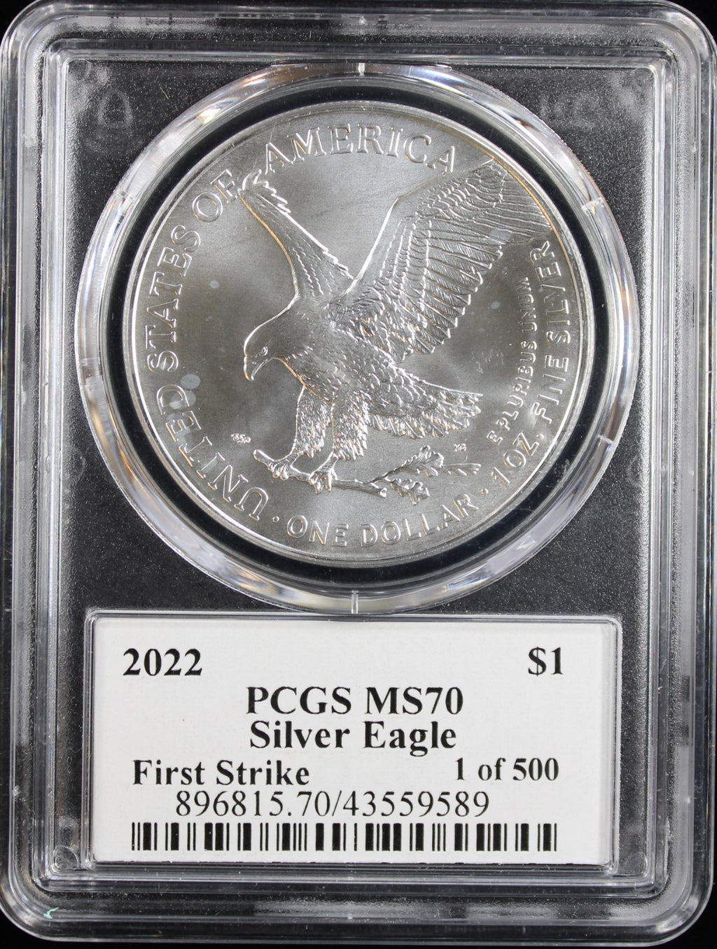 2022 Silver Eagle PCGS MS70 First Strike 1 of 500 Cleveland Signed