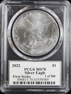 2022 Silver Eagle PCGS MS70 First Strike 1 of 500 Cleveland Signed