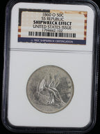 1860-O 50c Shipwreck Effect United States Issue NGC