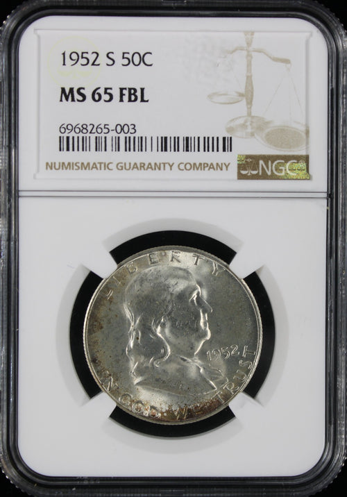 1952-S Franklin 50c NGC MS65 FBL