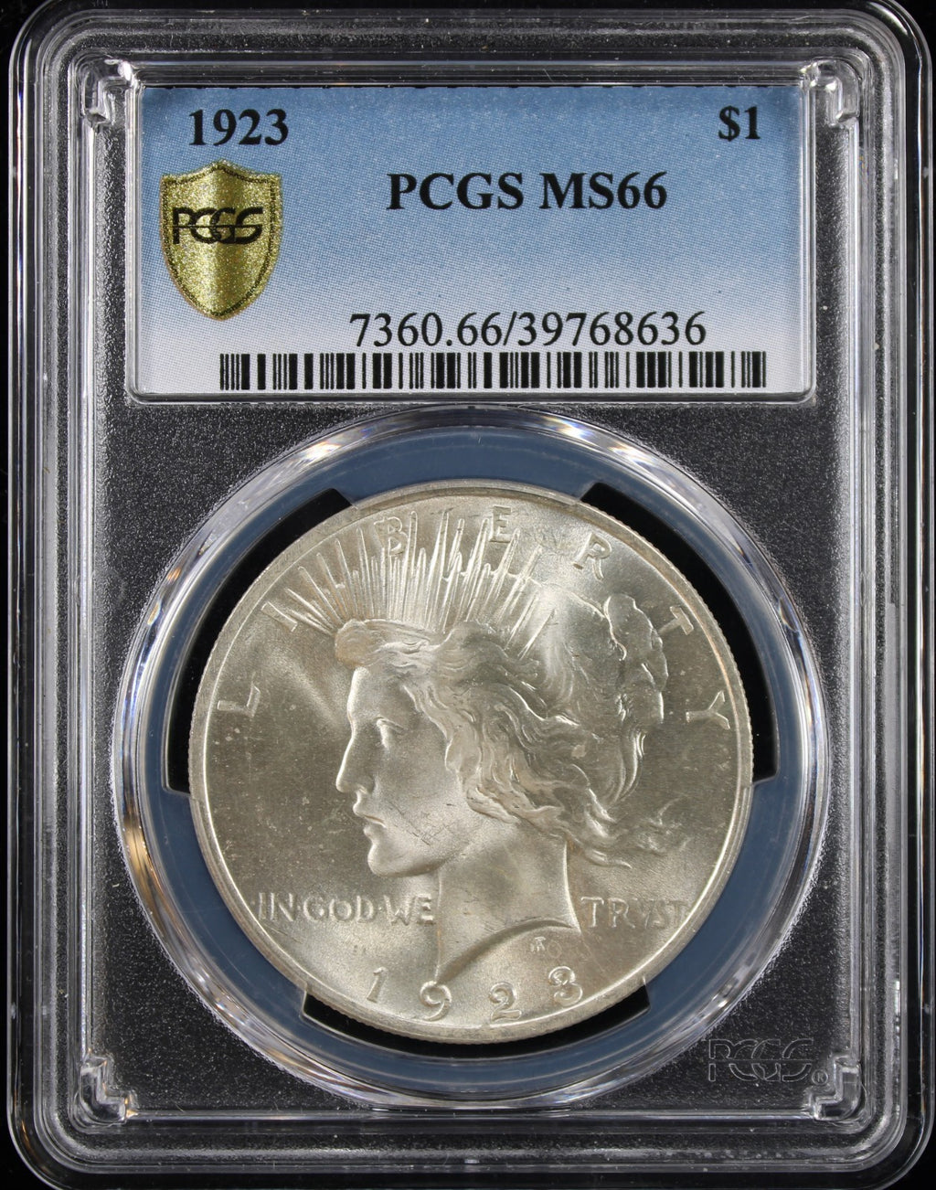 1923 Peace $1 PCGS MS66