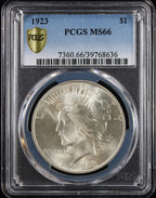 1923 Peace $1 PCGS MS66