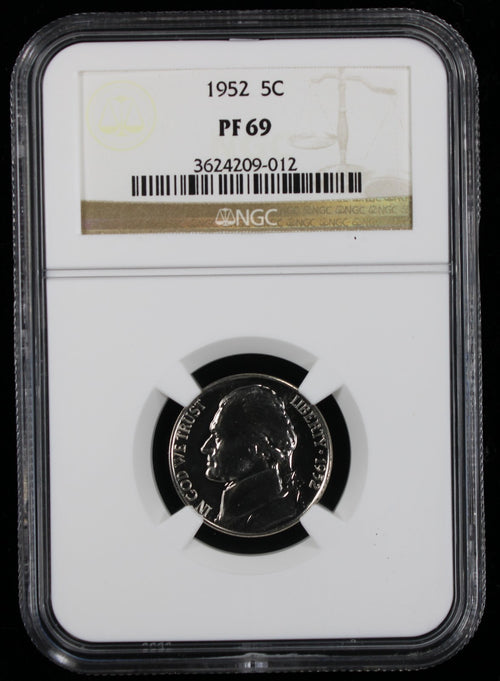 1952 Jefferson Proof Nickel 5c NGC PF69