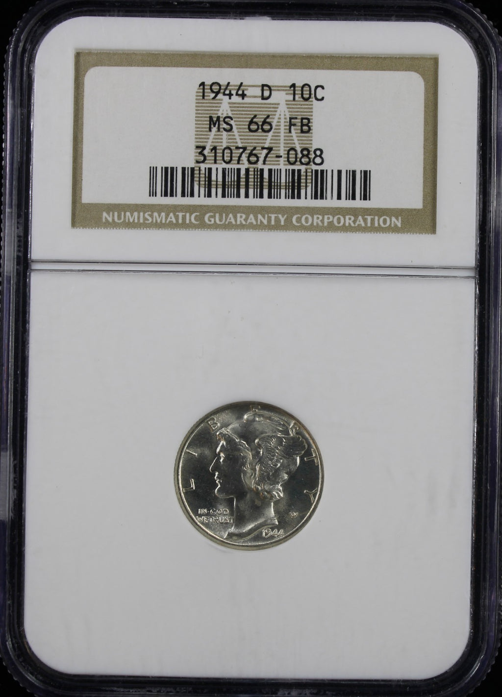 1944-D Mercury 10c NGC MS66 Full Bands