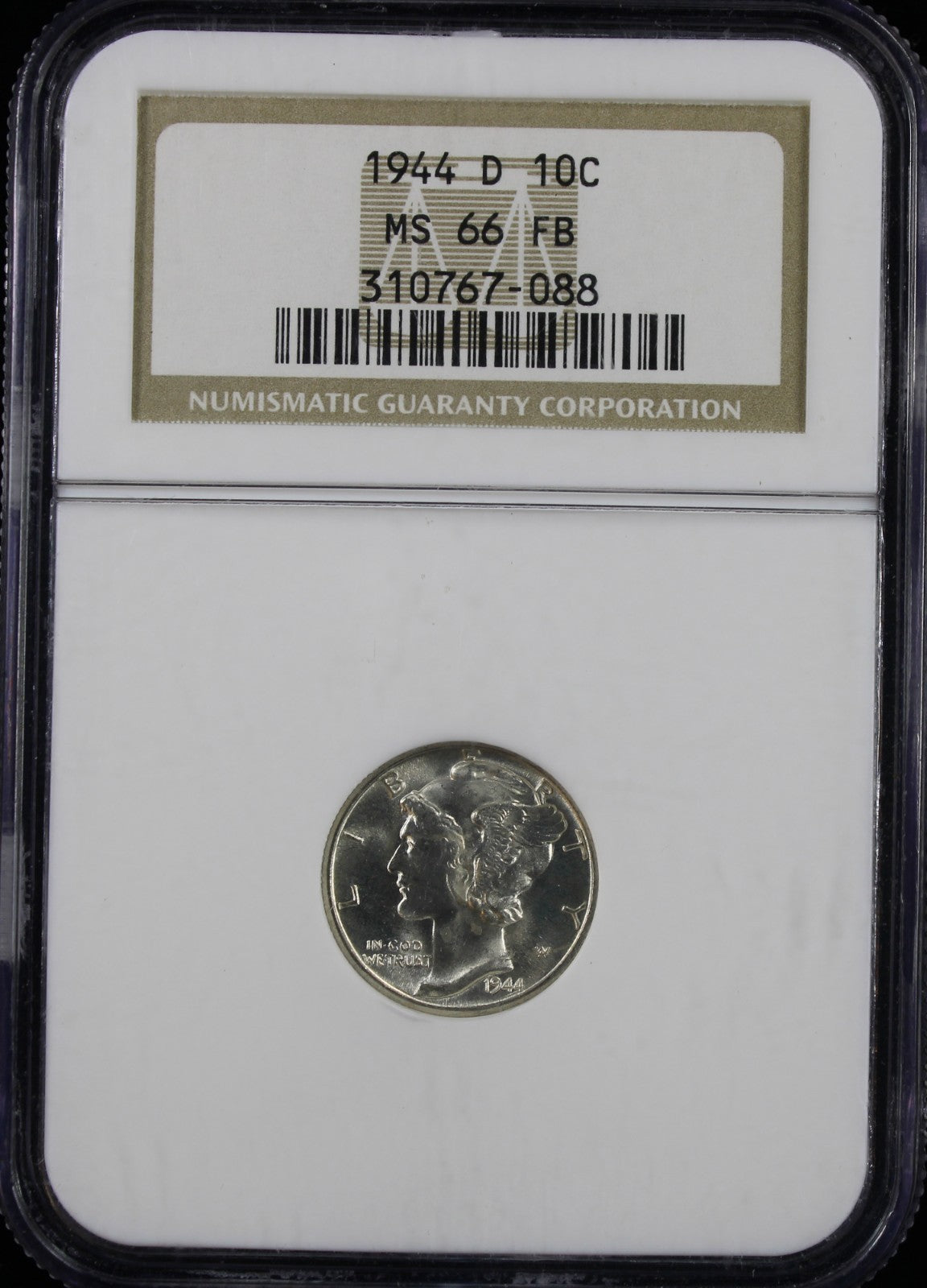 1944-D Mercury 10c NGC MS66 Full Bands