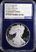 2021-W Silver Eagle NGC PF70UCAM Congratulations Set first Day of Issue