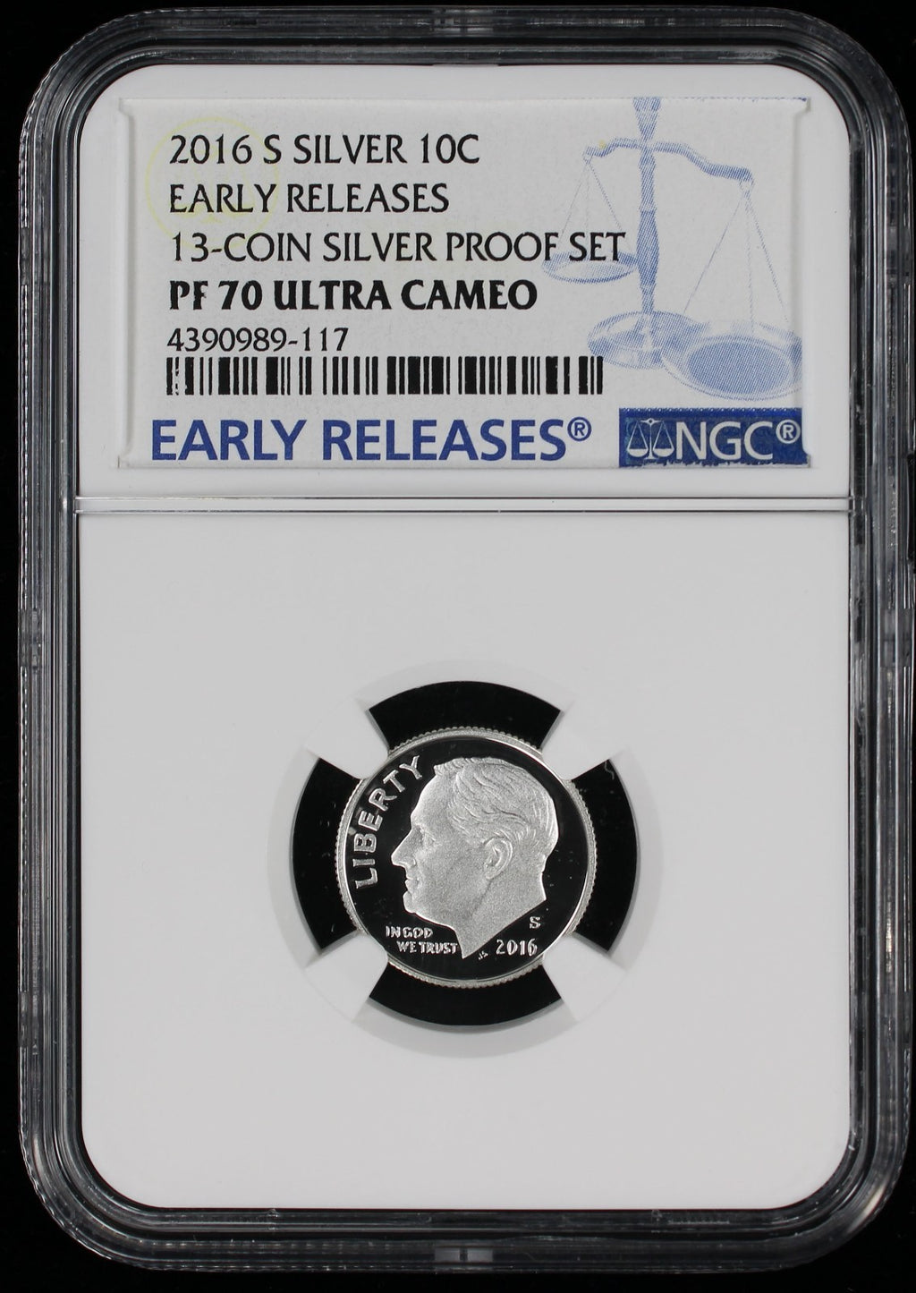 2016-S Proof Roosevelt Silver Dime 10c NGC PF70 UCAM Ultra Cameo