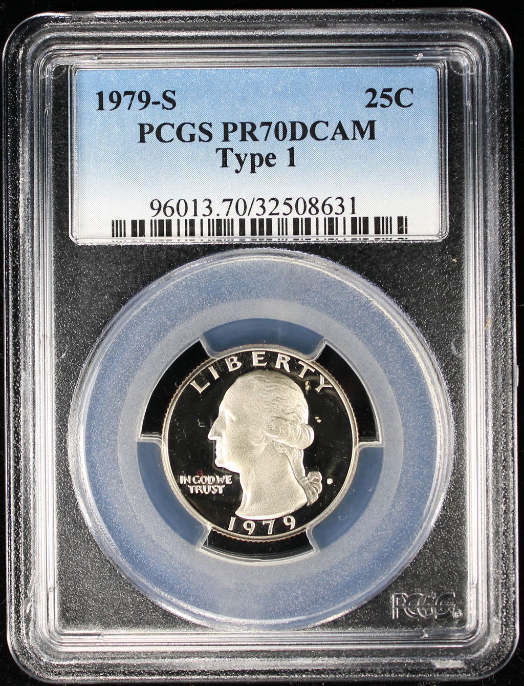 1979-S Proof Washington Quarter Type 1 25c PCGS PR70 DCAM Deep Cameo