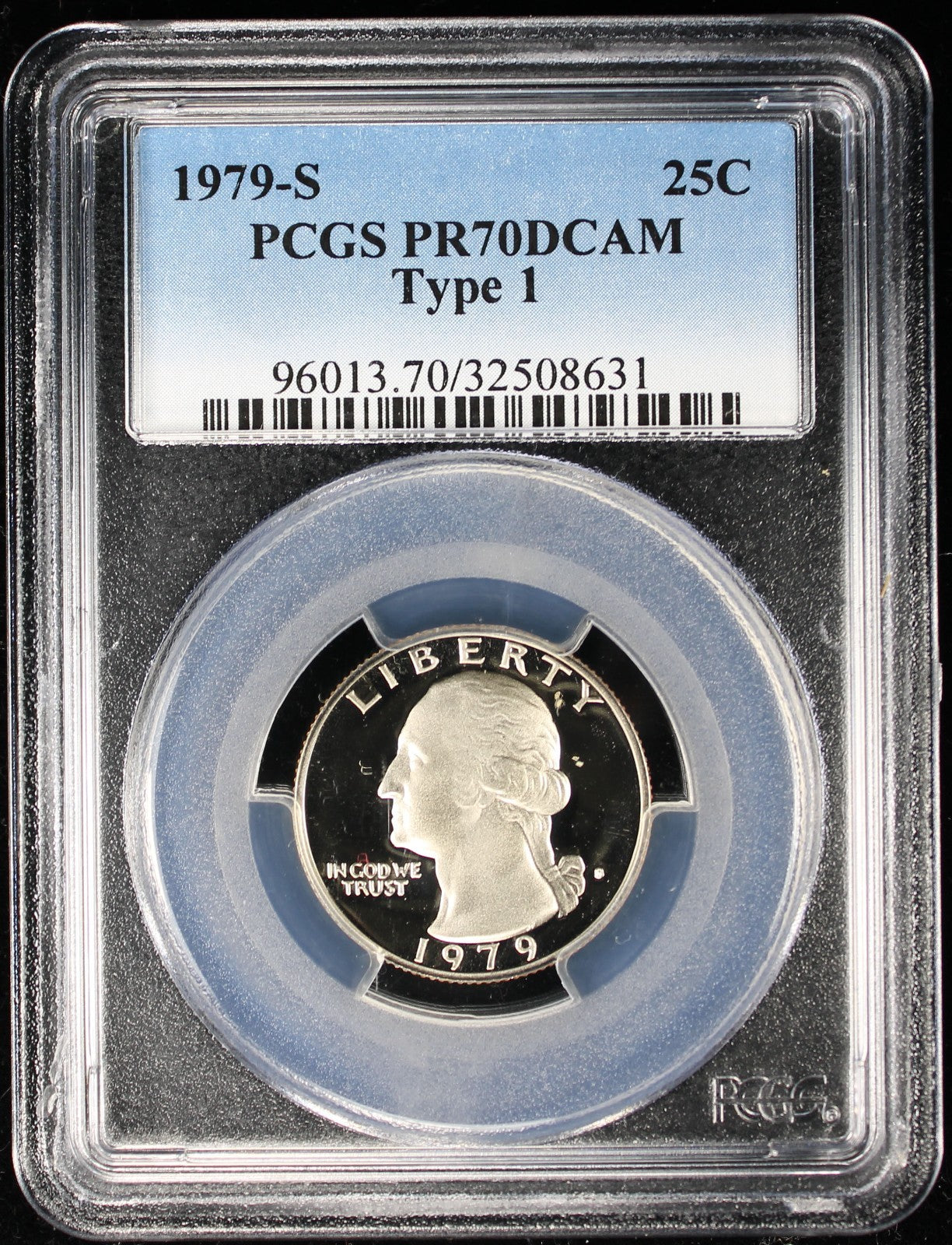 1979-S Proof Washington Quarter Type 1 25c PCGS PR70 DCAM Deep Cameo