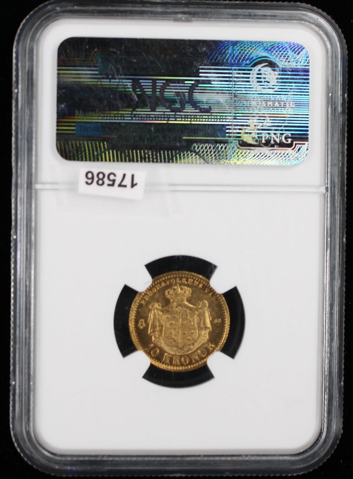 1874 St Sweden 10 Kronor NGC MS65