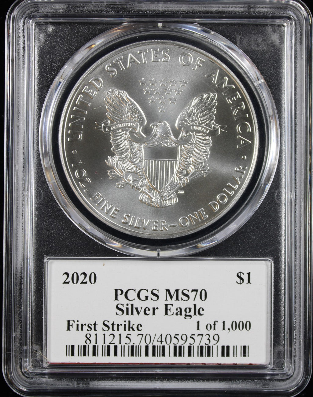 2020 Silver Eagle PCGS MS70 First Strike Cleveland Signed 1 of 1000