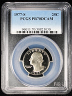 1977-S Proof Washington Quarter 25c PCGS PR70 DCAM Deep Cameo