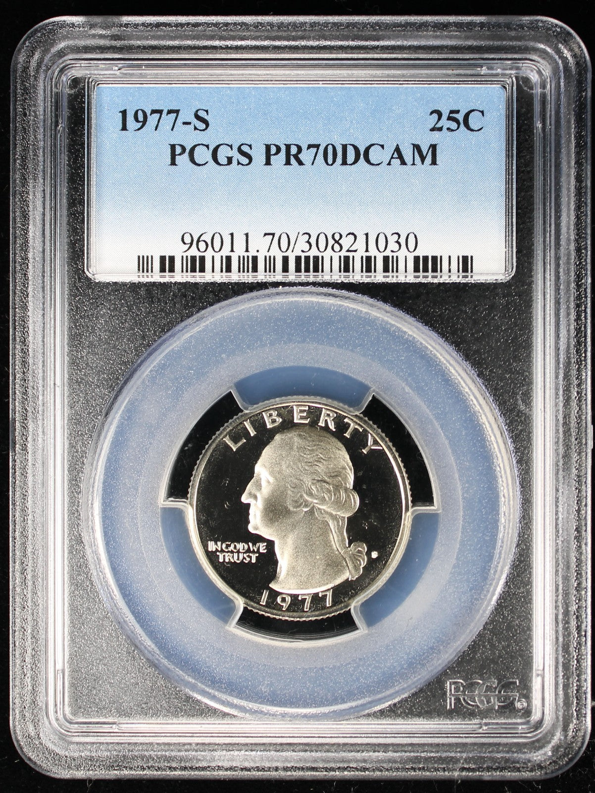 1977-S Proof Washington Quarter 25c PCGS PR70 DCAM Deep Cameo