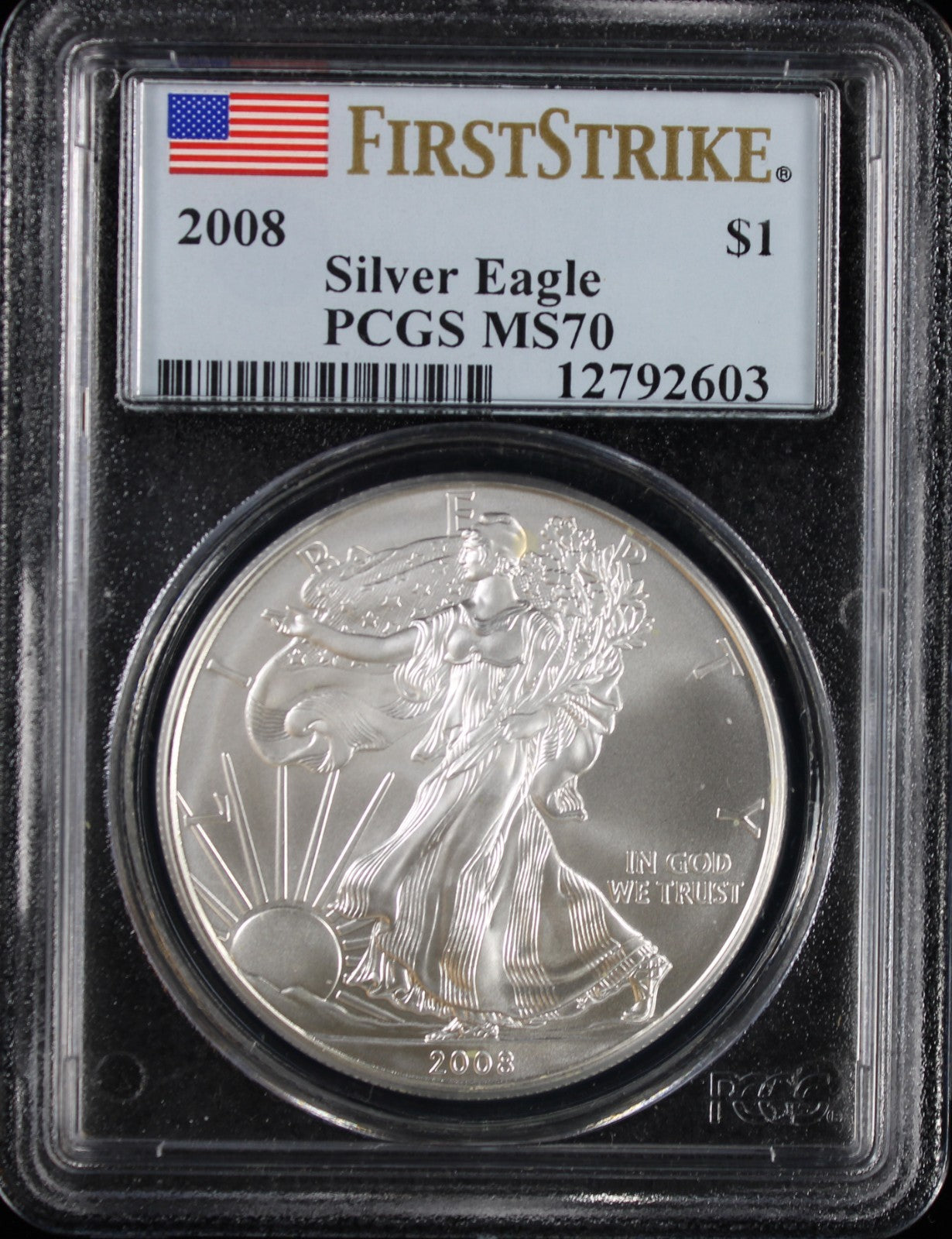 2008 Silver Eagle PCGS MS70 First Strike