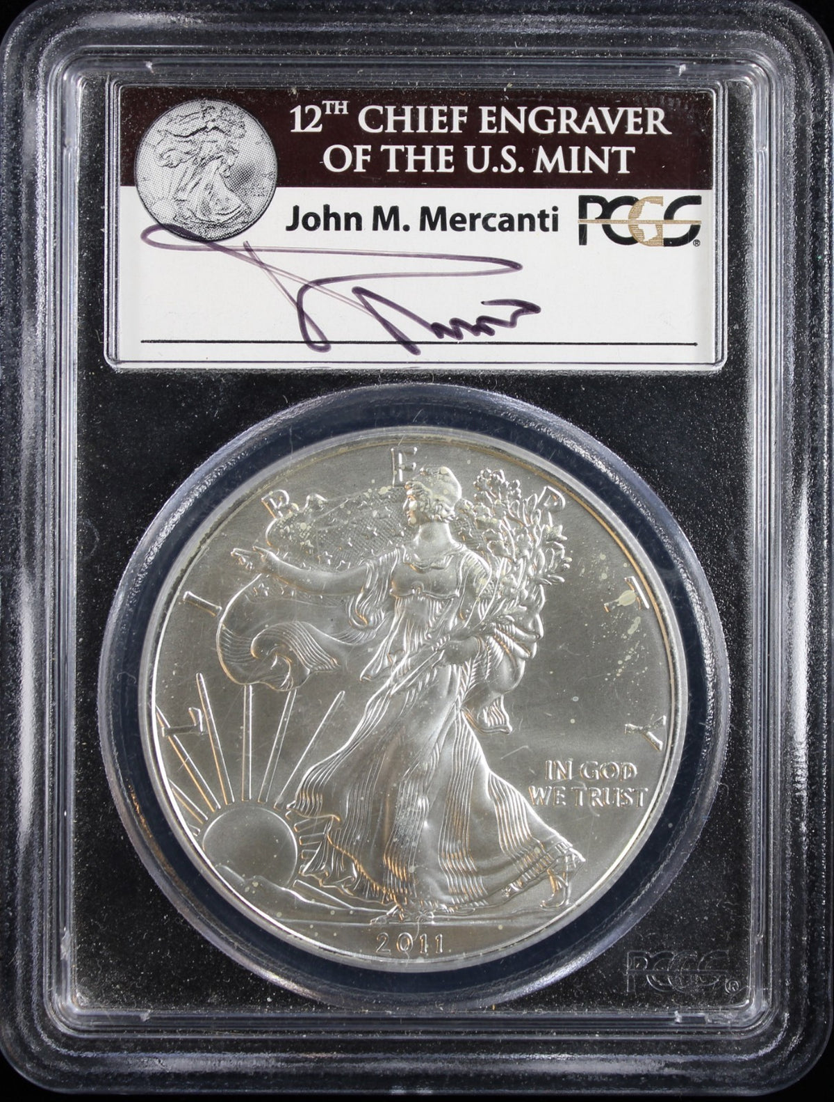 2011-W Silver Eagle MS70 PCGS Struck at West Point Mercanti Signed