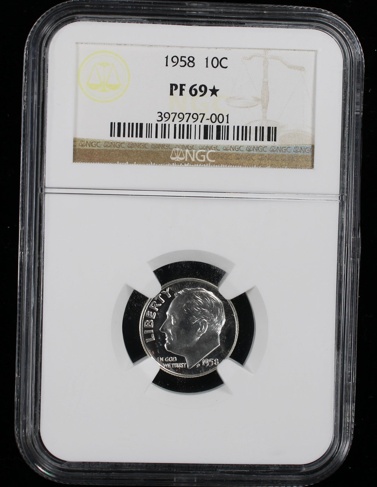 1958 Proof Roosevelt Silver Dime 10c NGC PF69* Star