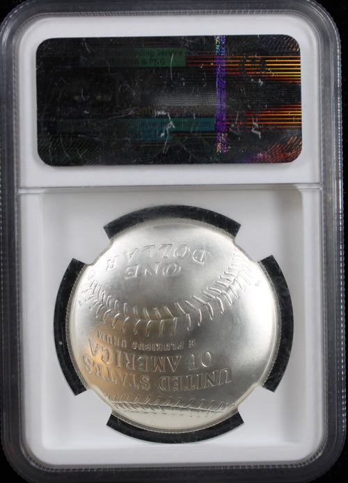 $1 Baseball Hall of Fame NGC MS70 Babe Ruth Signed