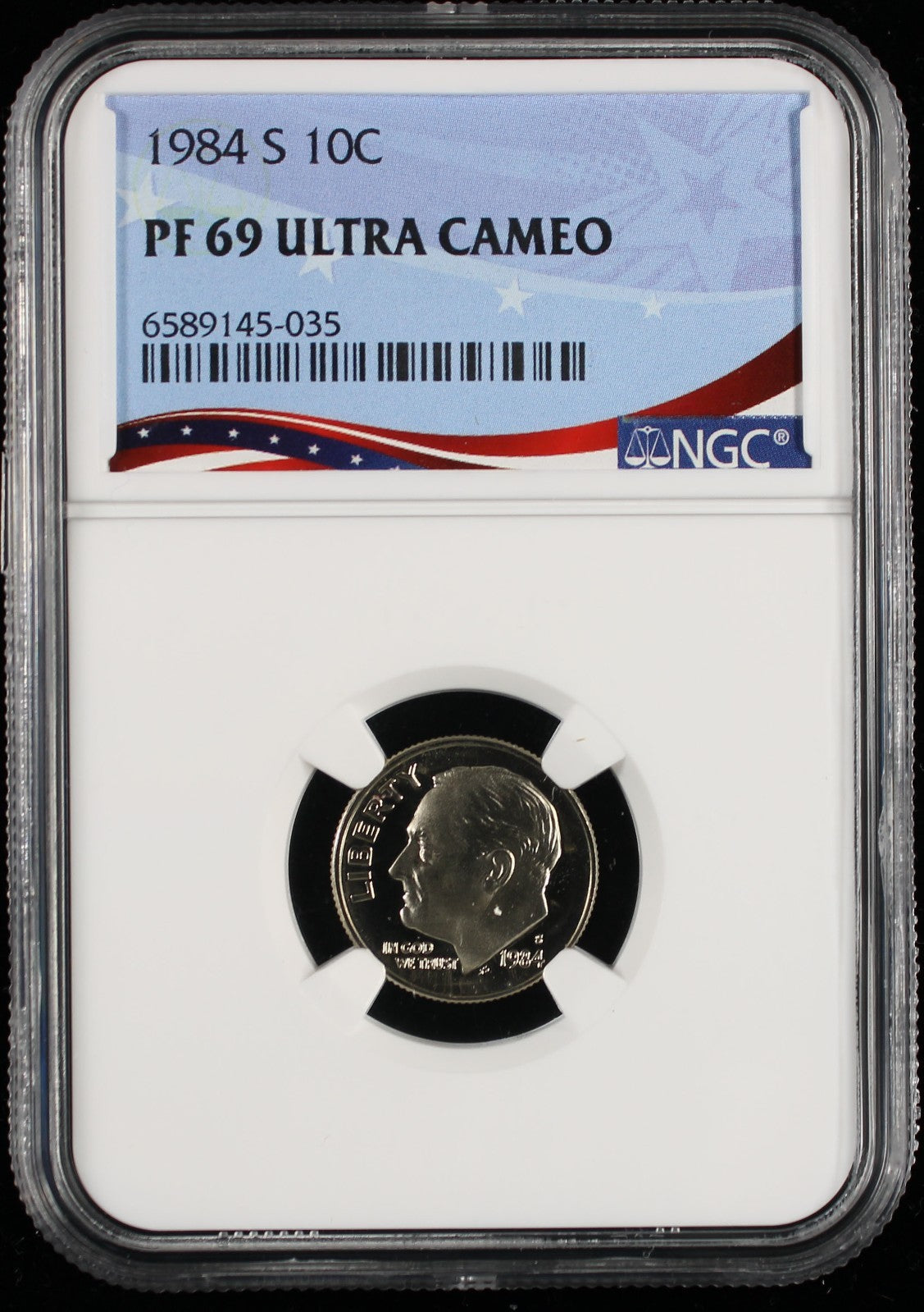 1984-S Proof Roosevelt Dime 10c NGC PF69 UCAM Ultra Cameo