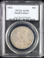 1832 Bust Half 50c PCGS AU50 Small Letters