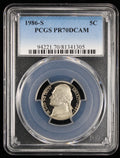 1986-S Jefferson Proof Nickel 5c PCGS PR70 DCAM Deep Cameo