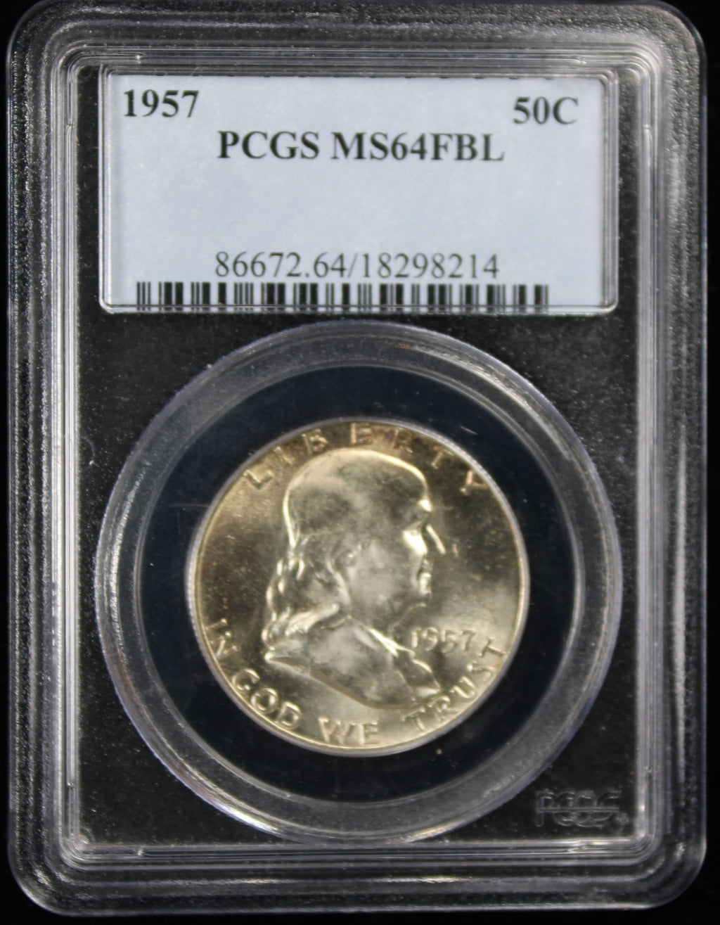 1957 Franklin Half Dollar 50c PCGS MS64 FBL
