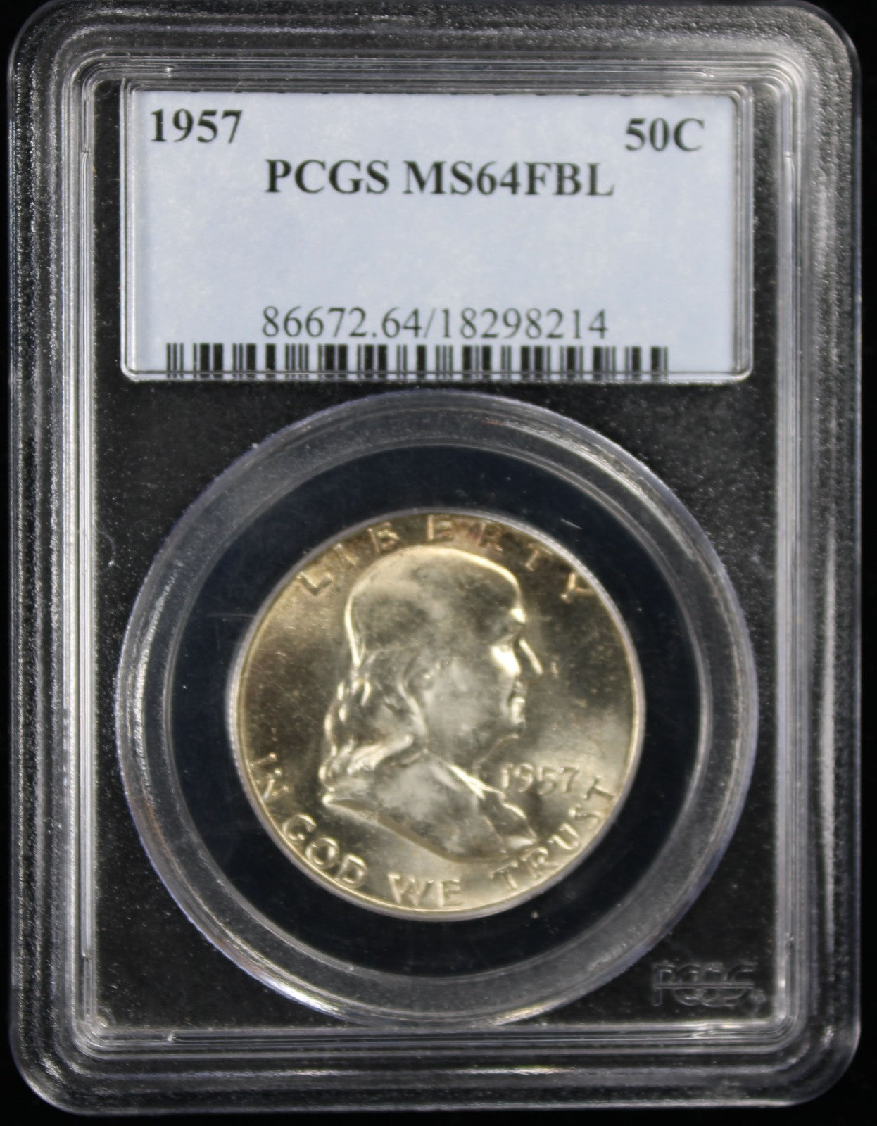1957 Franklin Half Dollar 50c PCGS MS64 FBL