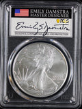 2024 Silver Eagle PCGS MS70 Damstra Signed First Day of Issue