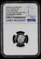 2017-S Proof Roosevelt Silver Dime 10c NGC PF70 UCAM Ultra Cameo