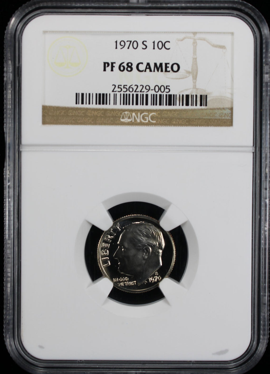 1970-S Proof Roosevelt Dime 10c NGC PF68 UC Ultra Cameo