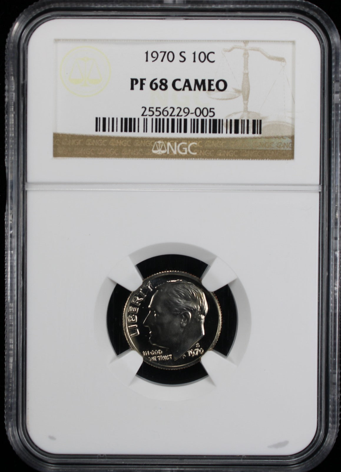 1970-S Proof Roosevelt Dime 10c NGC PF68 UC Ultra Cameo