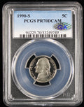1990-S Jefferson Proof Nickel 5c PCGS PR70 DCAM Deep Cameo