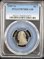 1997-S 5c Jefferson PCGS PR70DCAM