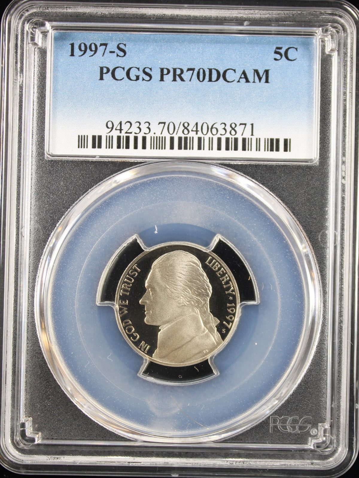 1997-S 5c Jefferson PCGS PR70DCAM