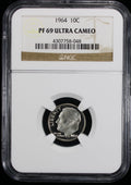 1964 Proof Roosevelt Silver Dime 10c NGC PF69 UC Ultra Cameo